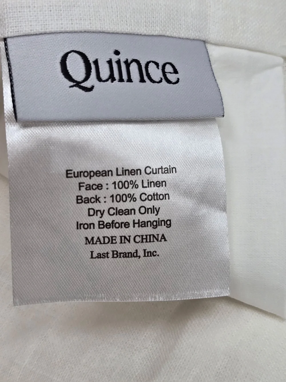 NWT QUINCE Set Of 2 48x84 European Linen Curtains White Light Filtering 0508